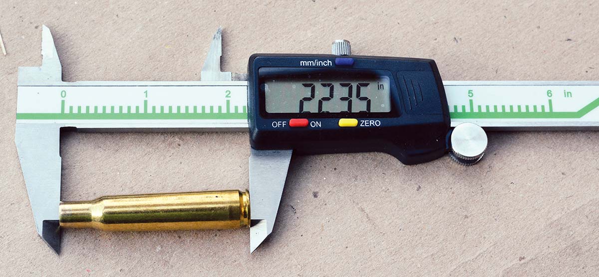 Maximum case length is 2.235 inches.